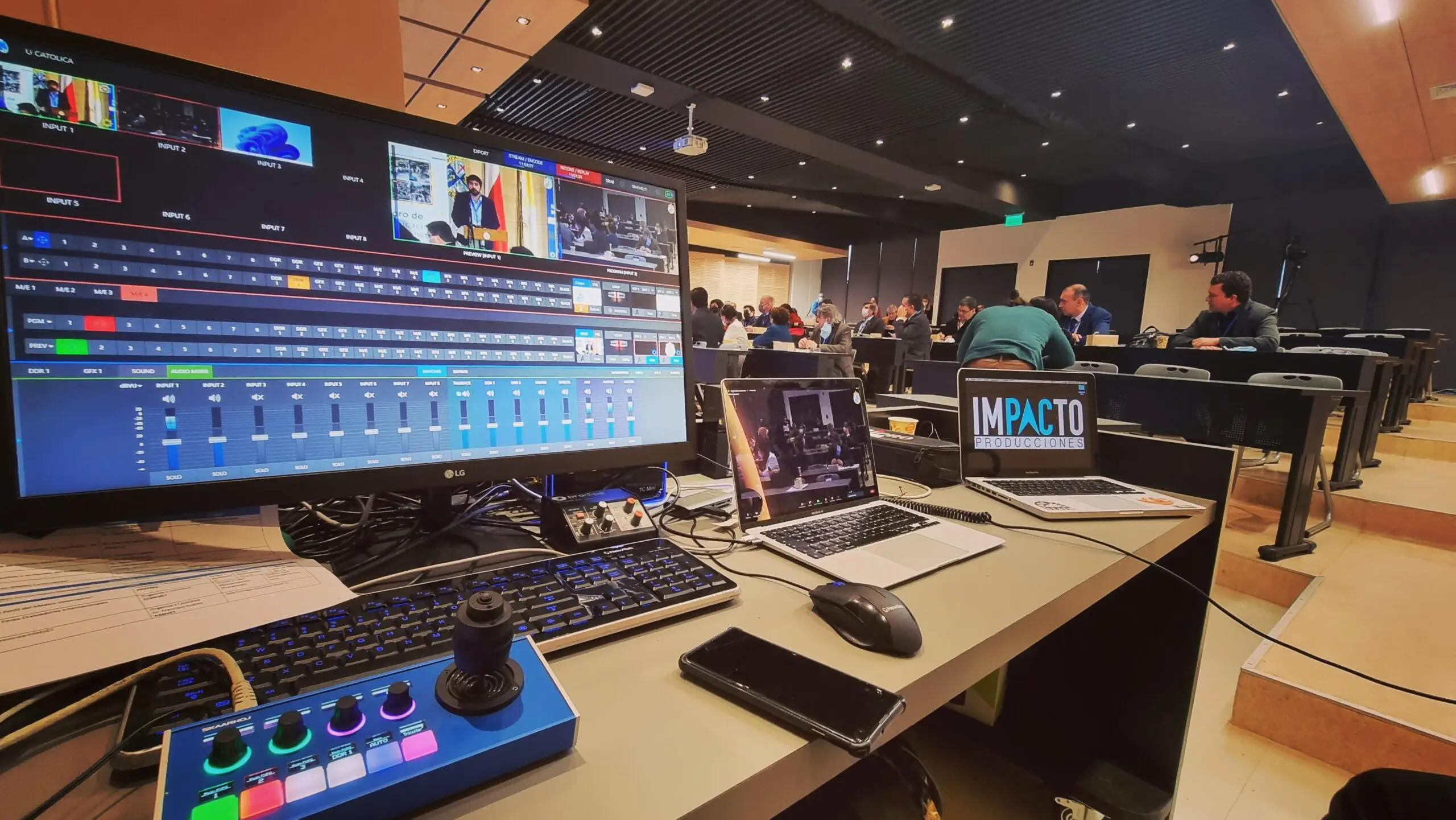 Puesto de control de video y transmisión en vivo